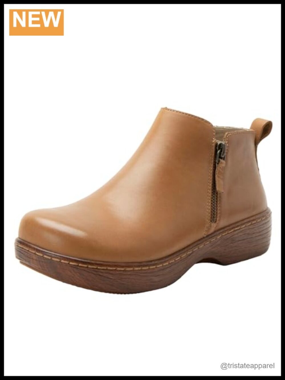 Alegria Women's Oaklee Leather Double Zipper Ankle Booties Comfortable Slip